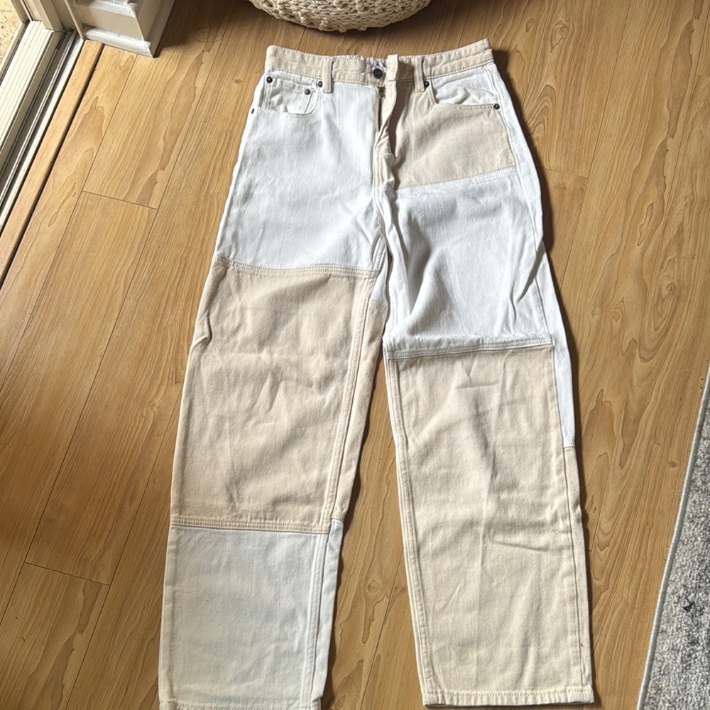 Two-Tone Patchwork Pants - image 1